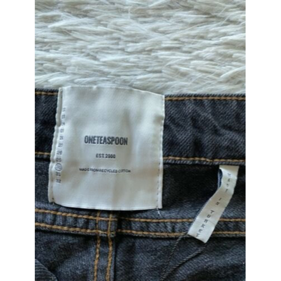 ONE TEASPOON SHORTS DUKES WORN BLACK LOW RISE SZ 30 CUT OFFS FESTIVAL NWT - Picture 6 of 12